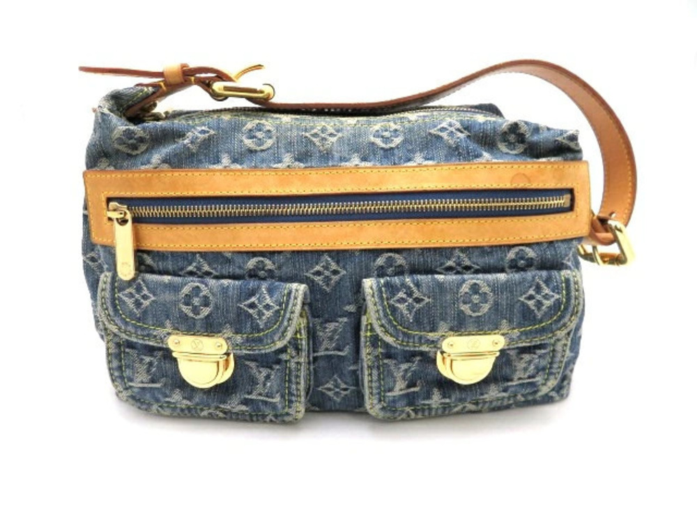 LOUIS VUITTON Shoulder Bag Baggy Monogram Denim Blue
